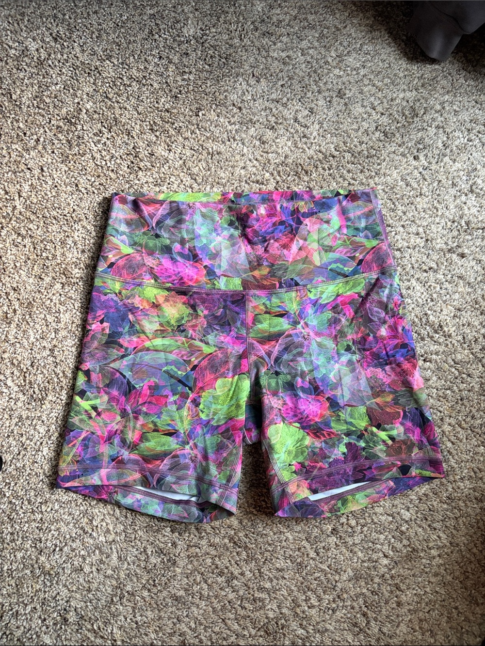 lululemon athletica Neon Floral High-Rise Bike Shorts